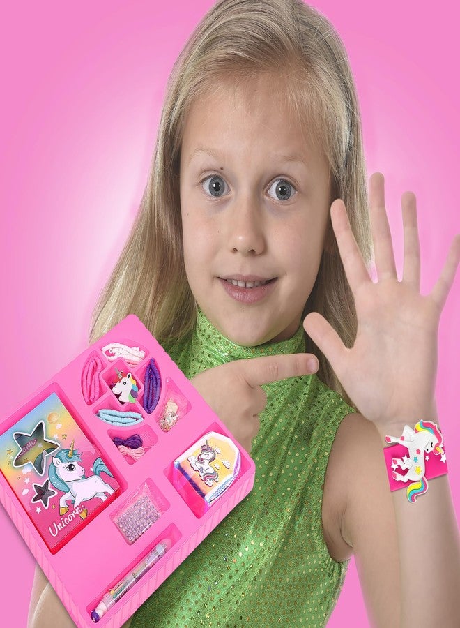 فلو مجموعة فلو يونيكورن جلام للحرف اليدوية - أكثر من 1500 قطعة من المجوهرات والحرف اليدوية للبنات | دفتر يوميات مع مساحة تخزين سرية، سلسلة مفاتيح مع جيب للعملات المعدنية، خرز طيني ملون، تعليقات يونيكورن، مجموعة صنع الأساور والقلائد للأطفال - Image 5